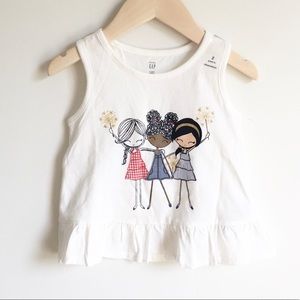 🇺🇸 NWT Gap USA Sleeveless Peplum Tank Top 18-24